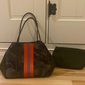 Camouflage Tote Bag with Stripes
